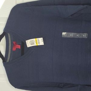 NWT ALFANI SLIM FIT KNIT NAVY V-NECKLINE SWEATER (M)